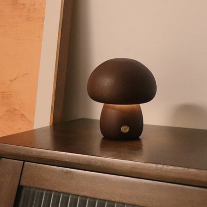 Wooden Mushroom LED Light