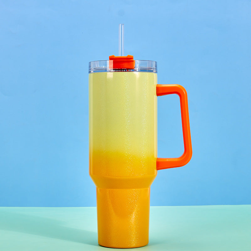 Insulated Cup with Handle and Straw