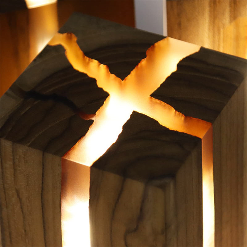 Cracked Wood Lamp - NookTheOffice