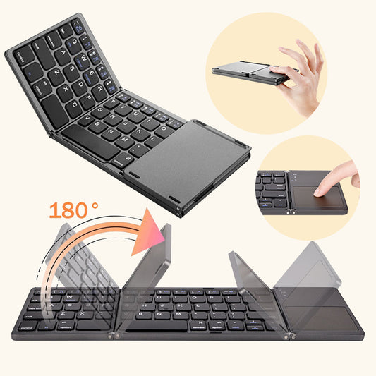 Folding Mini Keyboard Tablet Phone Computer Wireless Foldable Bluetooth Keyboard Multi-Function Button - NookTheOffice