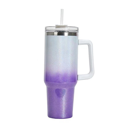 Insulated Cup with Handle and Straw