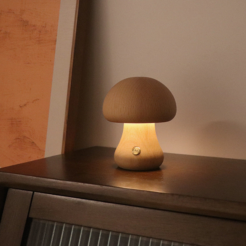 Wooden Mushroom LED Light - NookTheOffice
