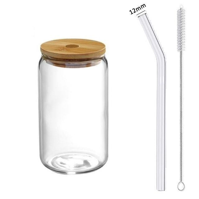 Glass Cup With Lid And Straw - NookTheOffice