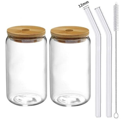Glass Cup With Lid And Straw - NookTheOffice